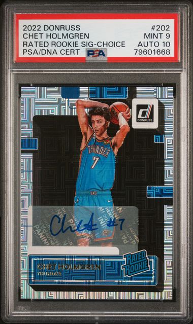 2022 Panini Donruss RATED ROOKIE SIG-CHOICECertificationPrimary Signer (1 Signer)CHET HOLMGREN #202 Chet Holmgren front