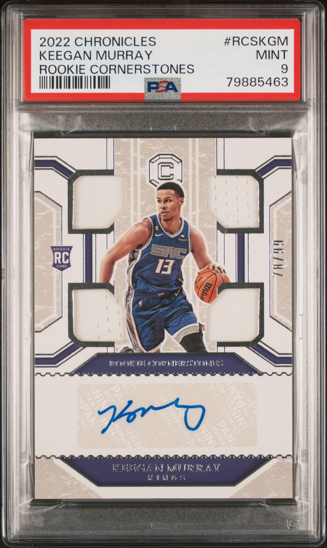 2022 Panini Panini Chronicles Rookie Cornerstones #RCSKGM Keegan Murray front