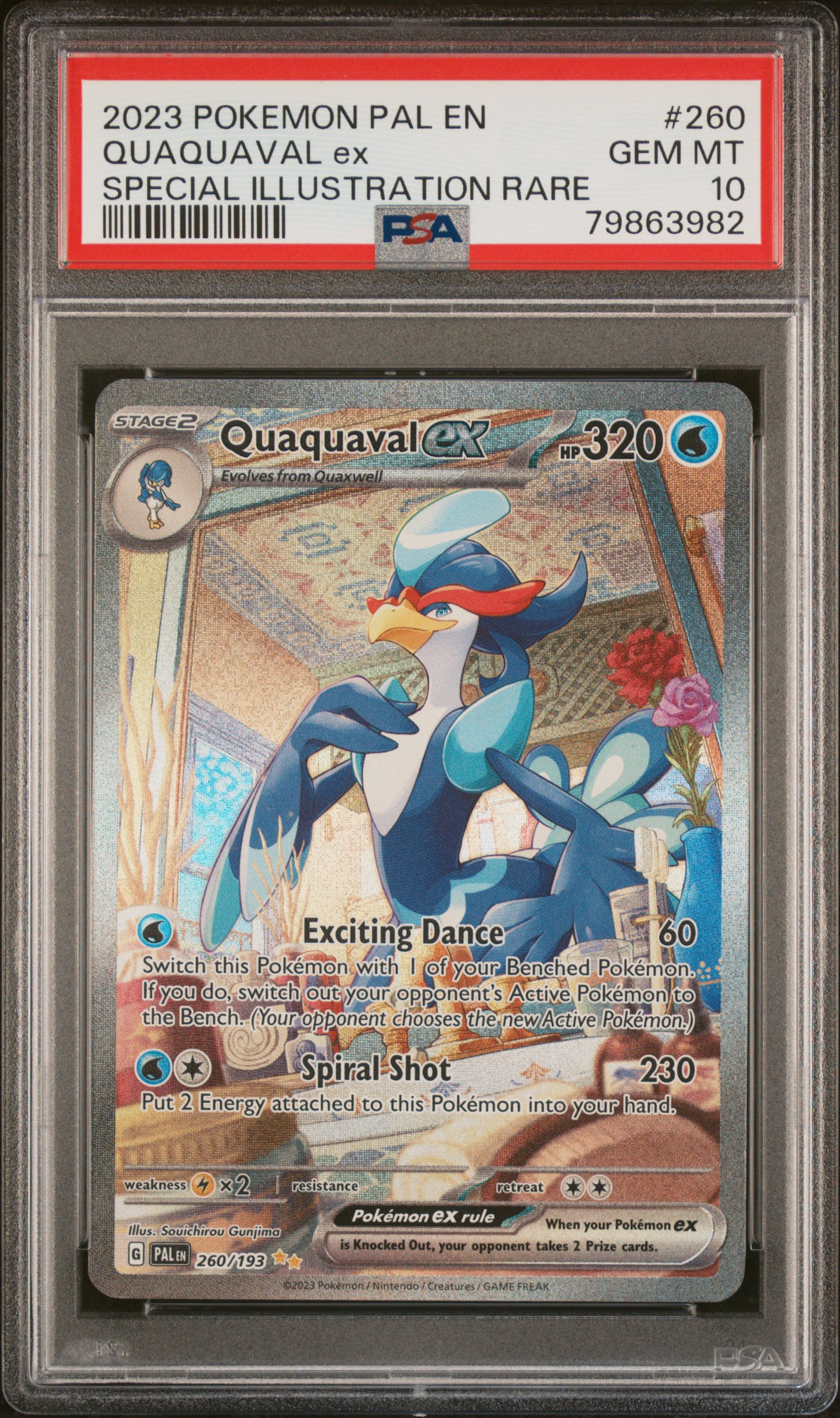 2023 Pokemon Pal En-Paldea Evolved Quaquaval Ex #260 (Special Illustration Rare) Gem Mt 10 front
