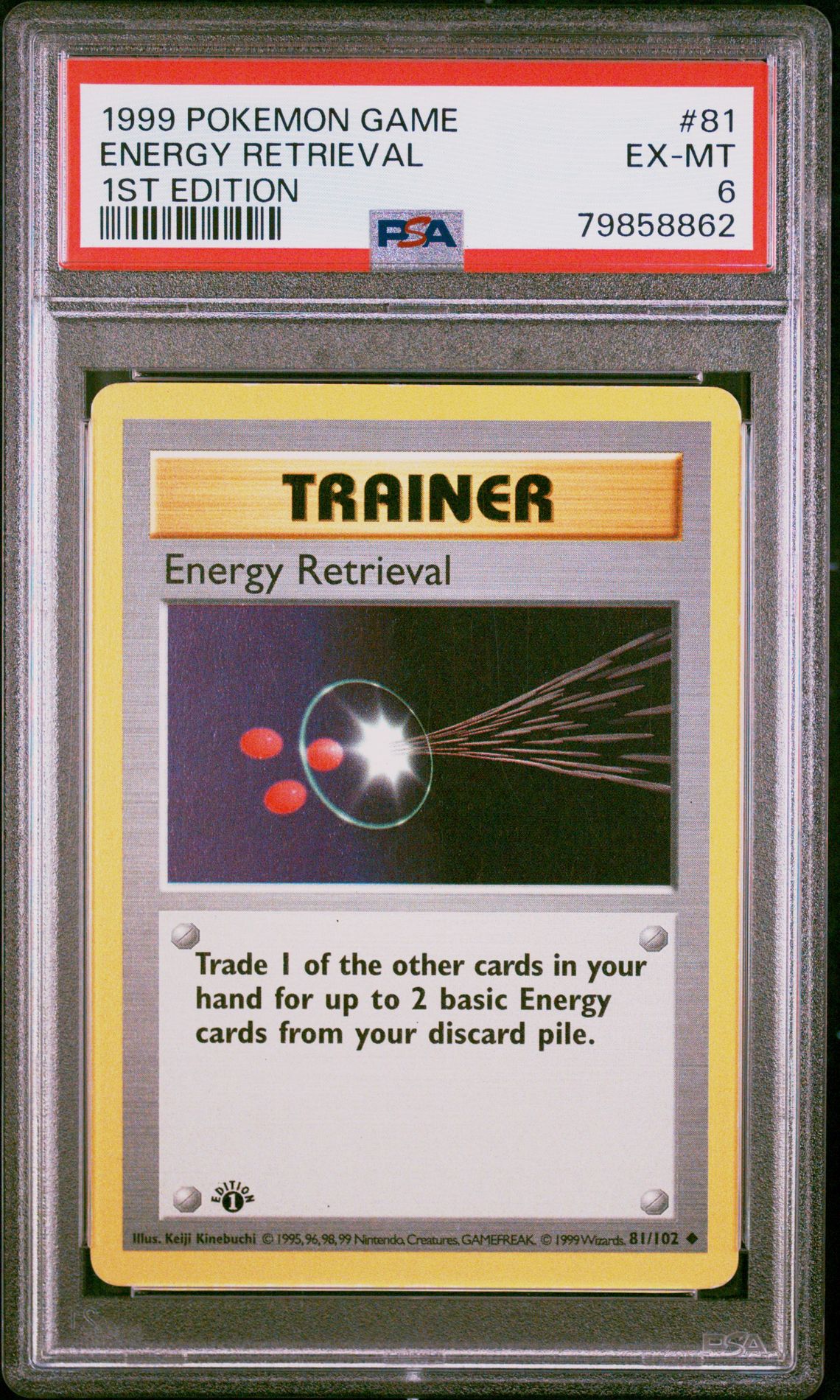 1999 Pokemon POKEMON GAME 1ST EDITION #81 Energy Retrieval front
