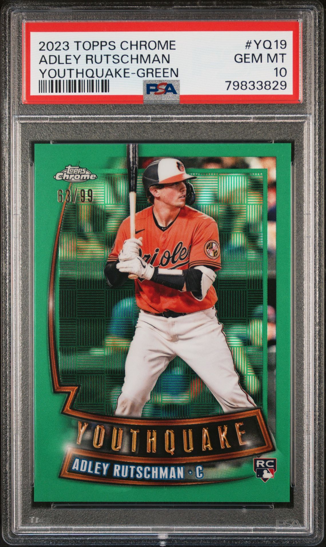 2023 Topps TOPPS CHROME YOUTHQUAKE GREEN REF #YQ19 Adley Rutschman front