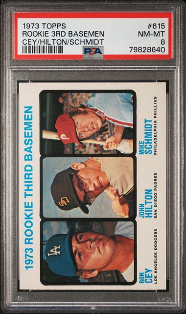 1973 Topps Mike Schmidt/Ron Cey - Rookie 3rd Basemen #615 PSA NM