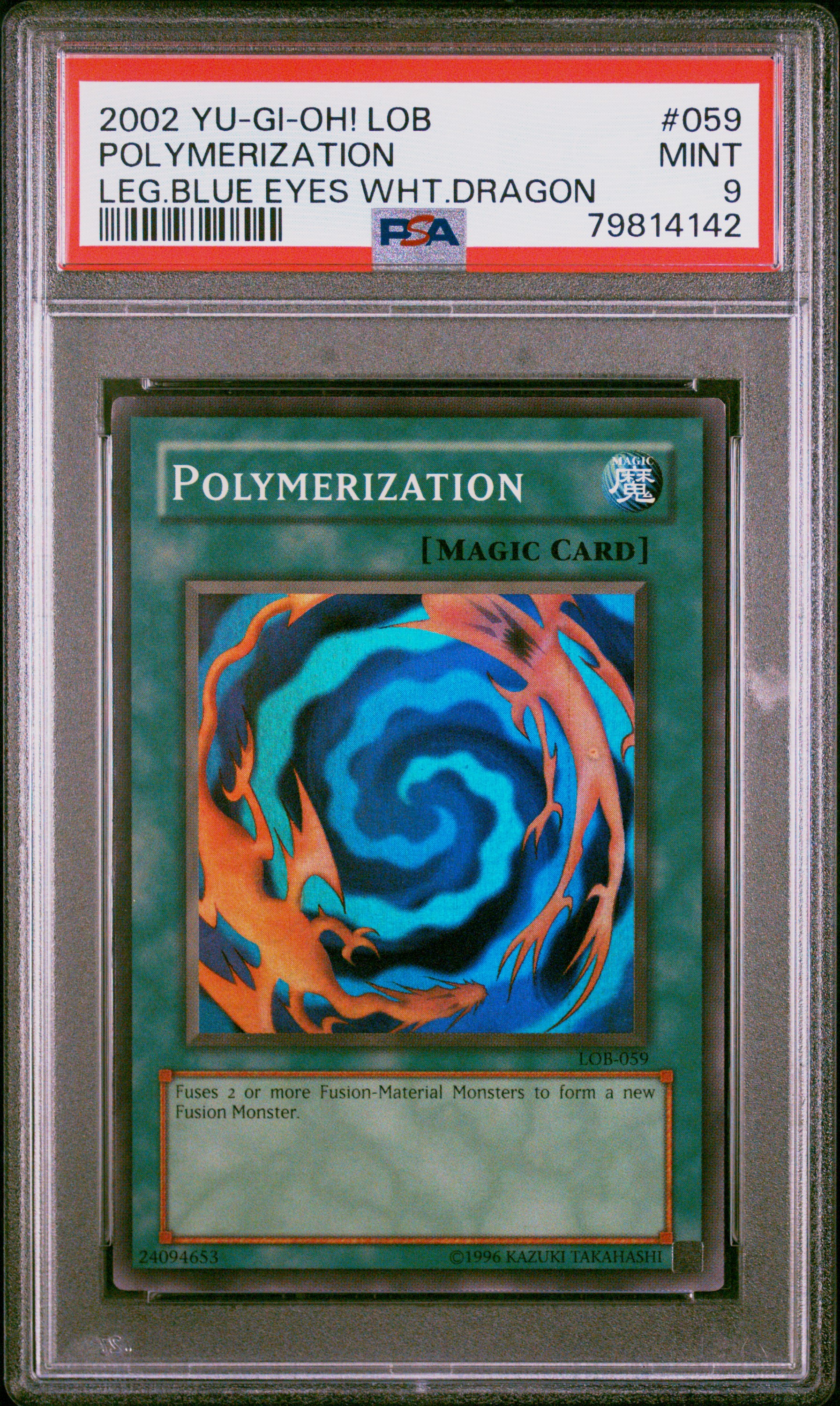 2002 Yu-Gi-Oh! Lob-Legend Of Blue Eyes White Dragon #059 Polymerization – PSA MINT 9