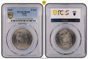 1949  5 Pta (1950) MS63