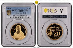 2003 € 20 Mona Lisa Gold PR68DCAM