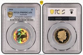 2004 $1 Holographic Kangaroos PR69DCAM