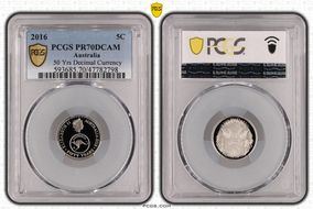 2016 5C 50 Yrs Decimal Currency PR70DCAM