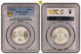 1957(m) Florin KM-60 Ag MS64