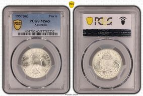 1957(m) Florin MS65