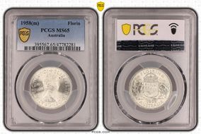 1958(m) Florin KM-60  Ag MS65
