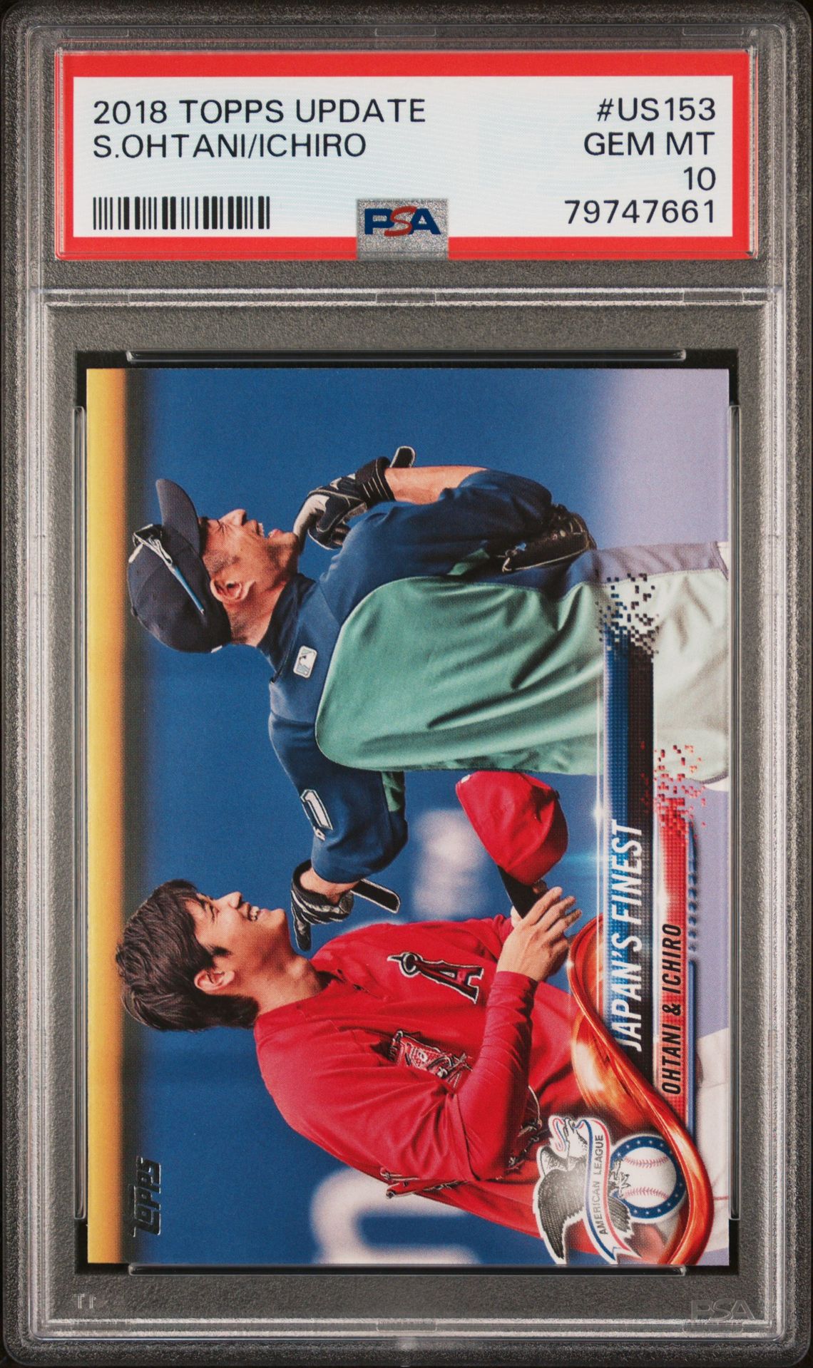 2018 Topps Update S.ohtani/Ichiro #Us153 Gem Mt 10 front