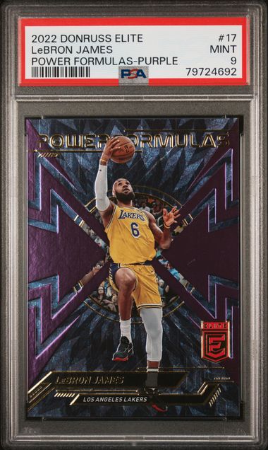 2022 Panini Donruss Elite Power Formulas Purple #17 LeBron James ...