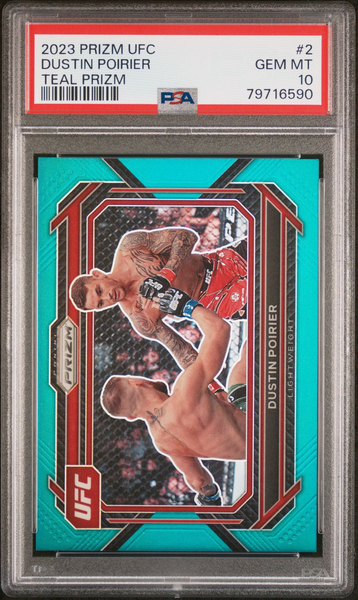 2023 Panini PANINI PRIZM UFC TEAL PRIZM #2 Dustin Poirier front