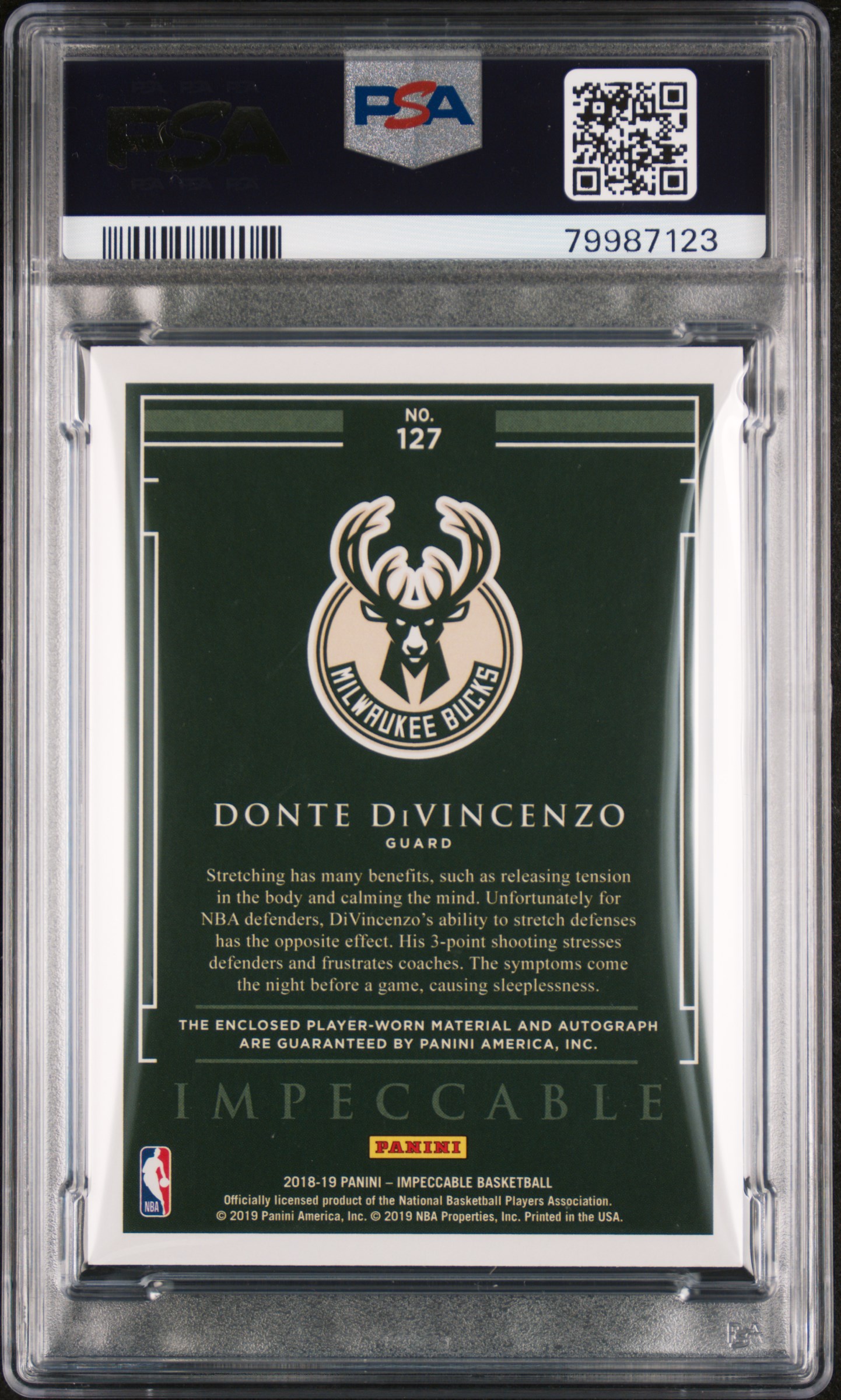 2018 DONTE DiVINCENZO PANINI IMPECCABLE JERSEY AUTOGRAPH | Veriswap