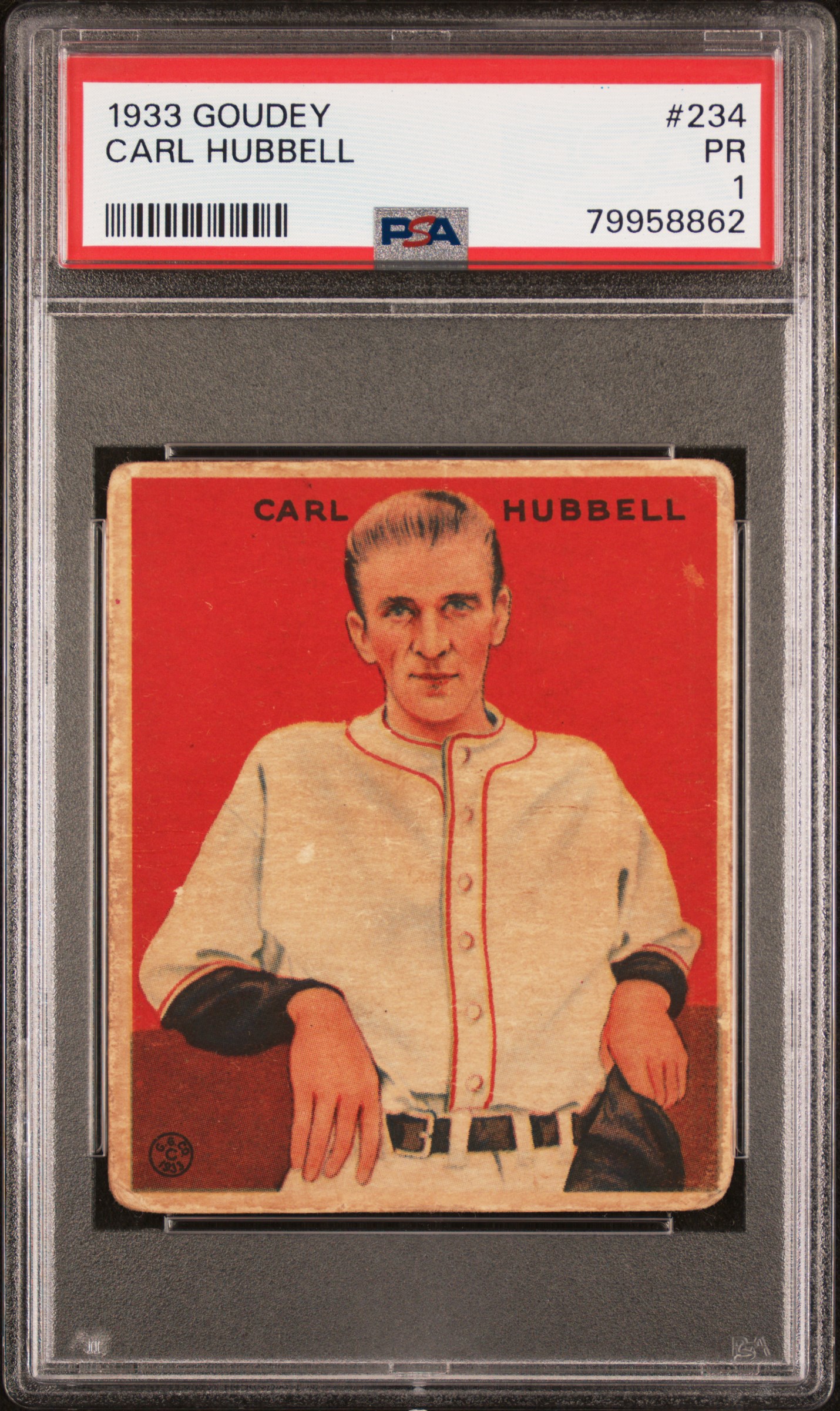 1933 Goudey #234 Carl Hubbell PSA 1