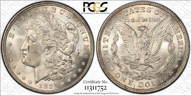 1921 $1 Morgan VAM 41A, Pitted Rev MS63