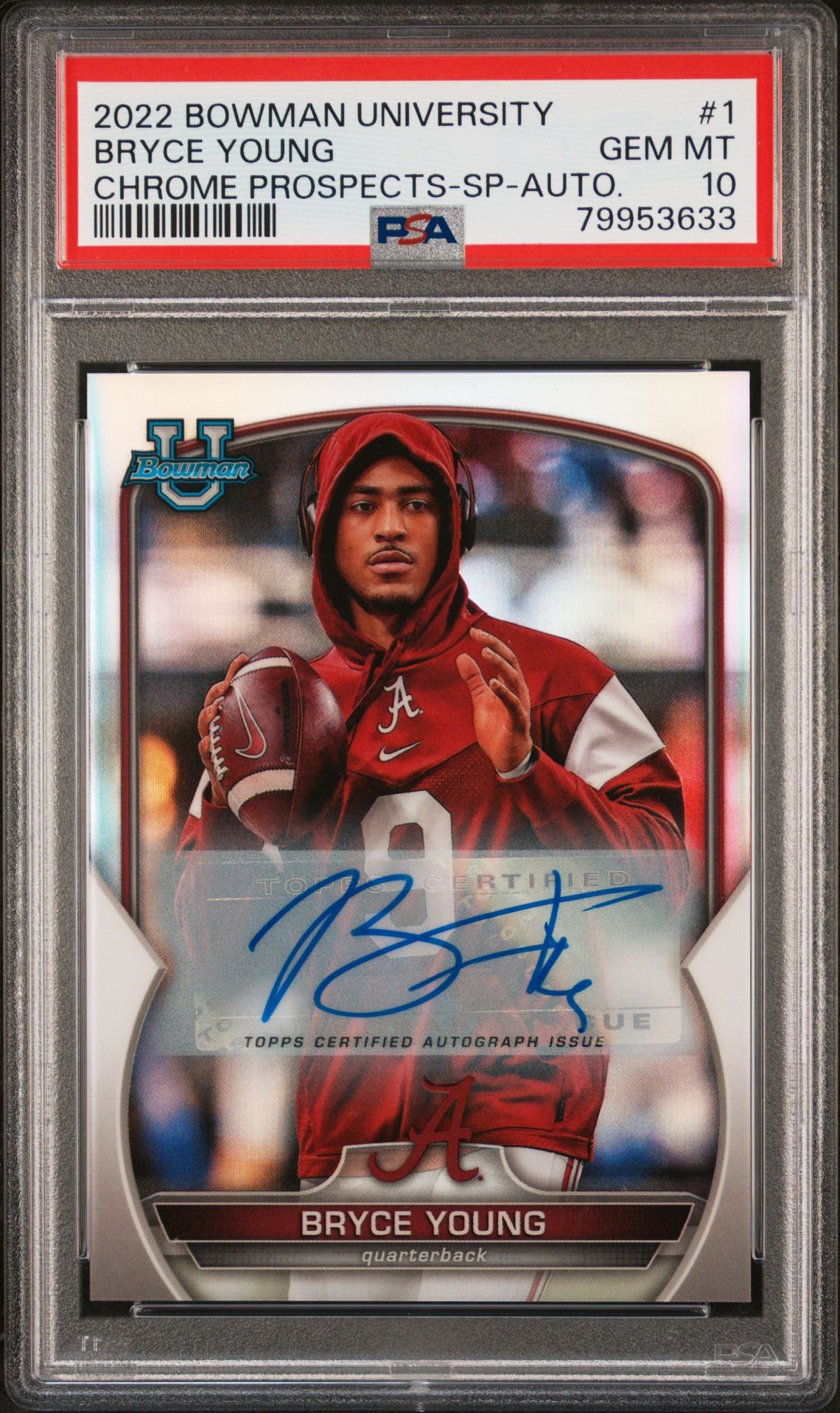 2022 Bowman BOWMAN UNIVERSITY CHROME PROSPECTS SP-AUTO. #1 Bryce Young front