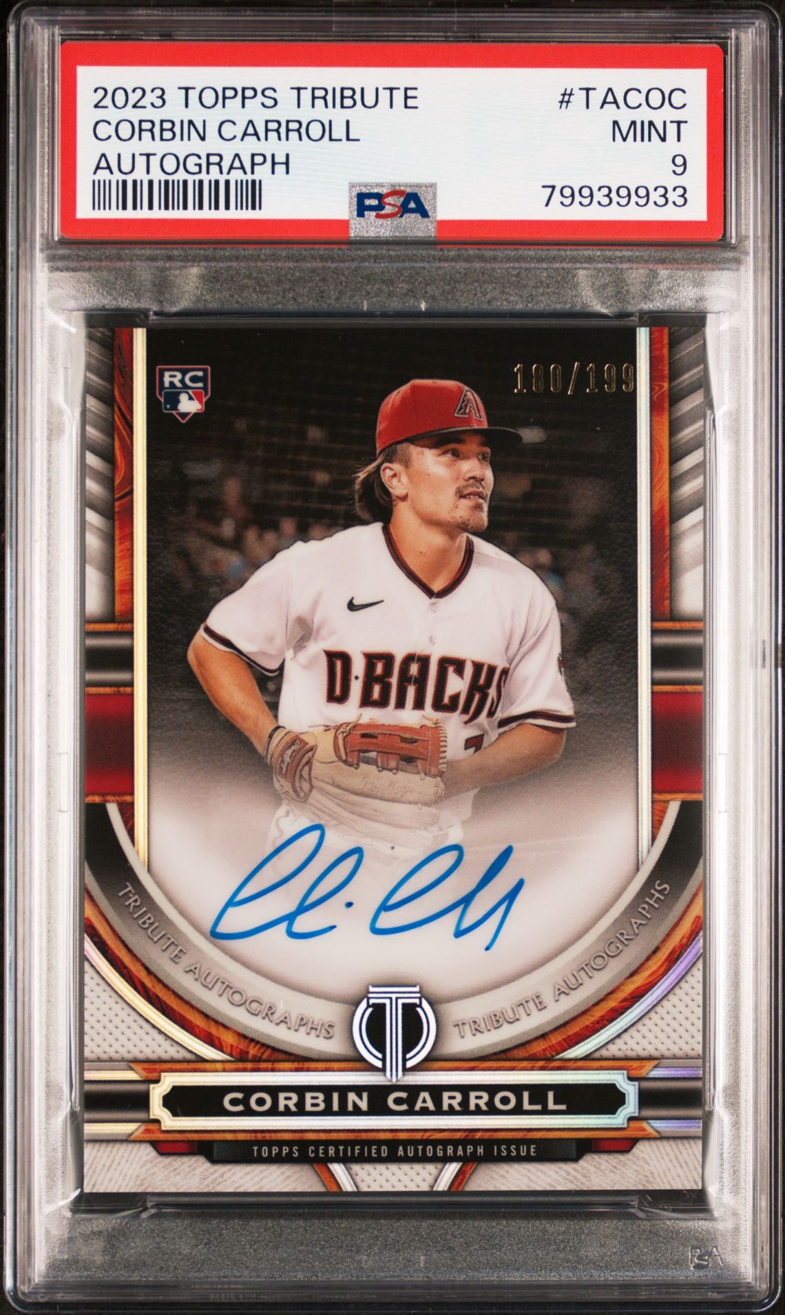 2023 Topps TOPPS TRIBUTE TRIBUTE AUTOGRAPH #TACOC Corbin Carroll front