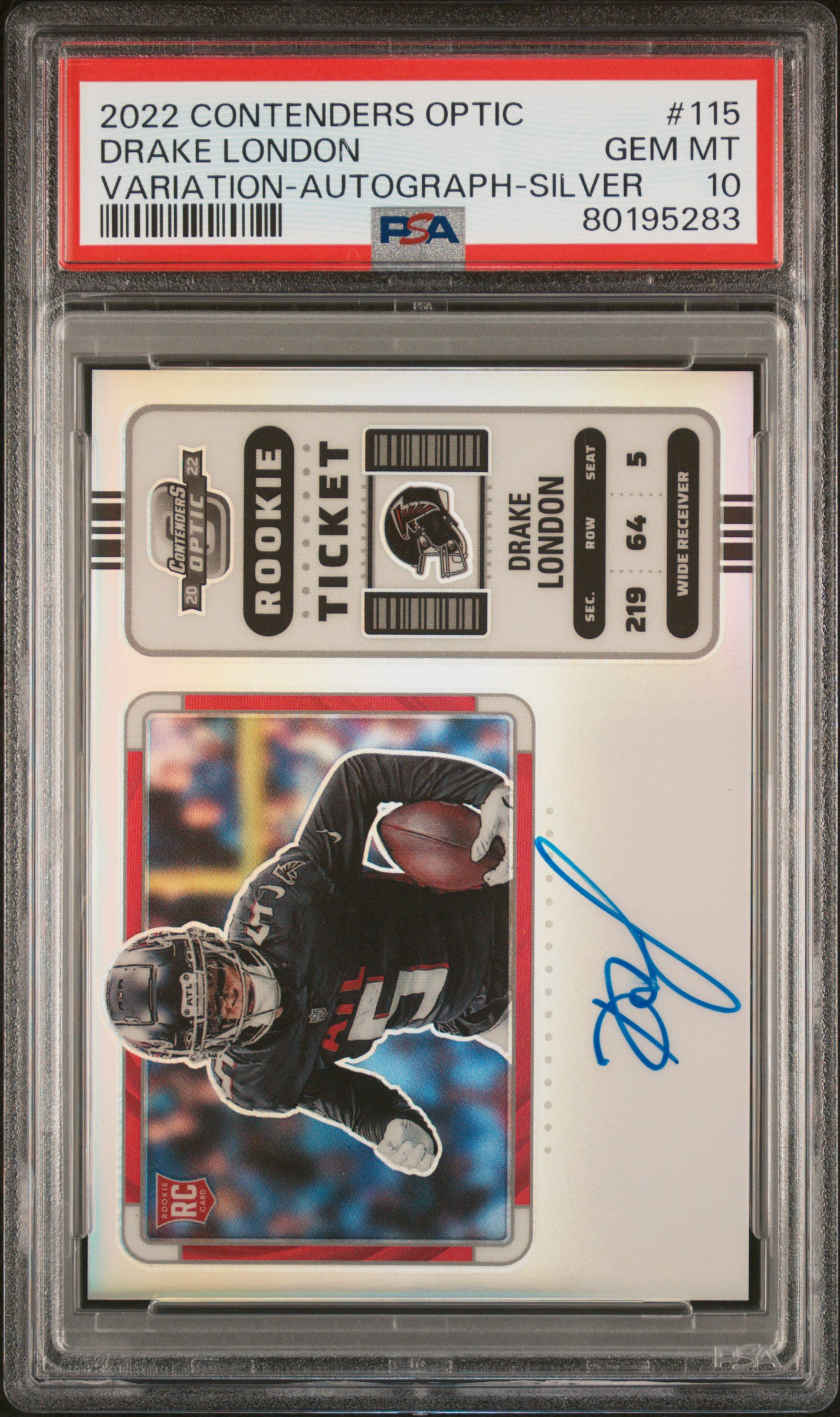 2022 #115 Drake London PSA 10 Panini Contenders Optic