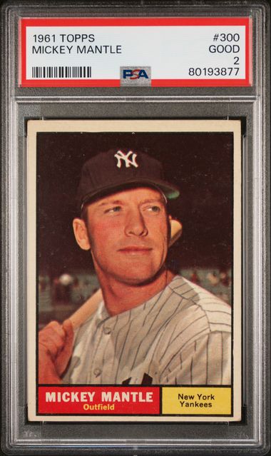 1966 Topps #50 Mickey Mantle New York Yankees Baseball Card Sgc 3 Vg