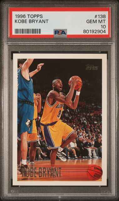 1996 Topps 138 Kobe Bryant Rookie Card – PSA MINT 9 on Goldin Auctions