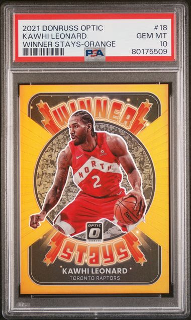 2021-22 Panini Donruss Optic Winner Stays Orange #18 Kawhi Leonard