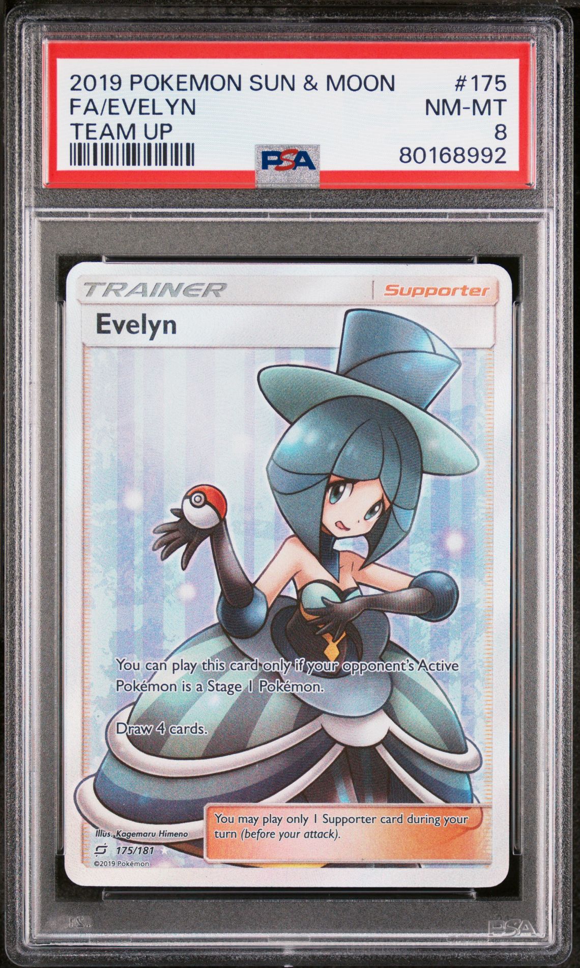 2019 Pokemon POKEMON SUN & MOON TEAM UP #175 Fa/Evelyn front