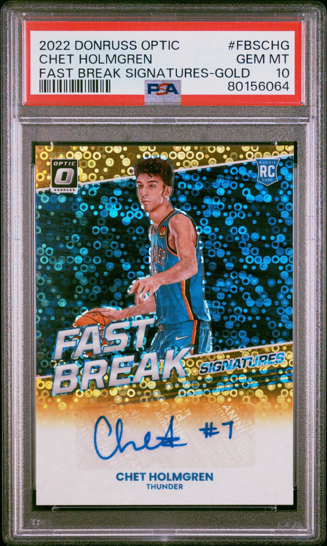 2022 Panini PANINI DONRUSS OPTIC FAST BREAK SIGNATURES GOLD #FBSCHG Chet Holmgren front