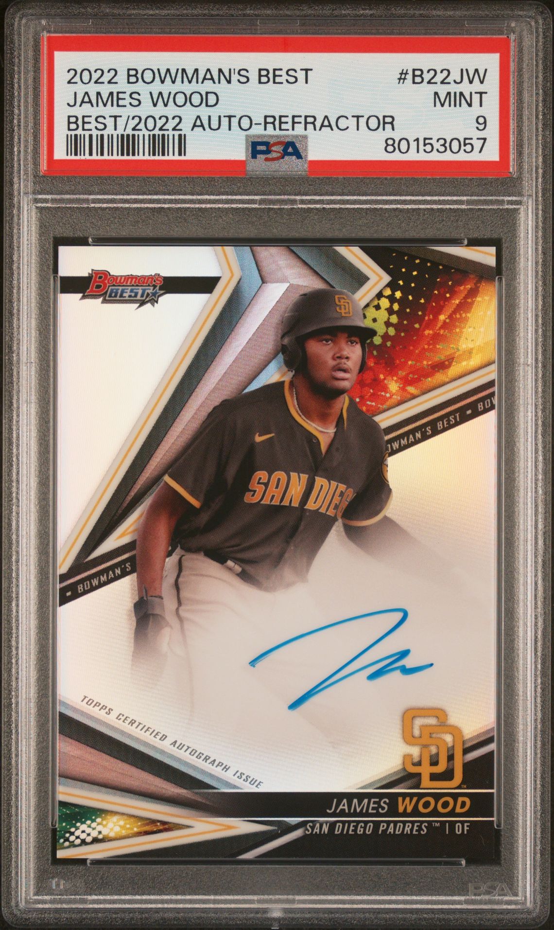 2022 Bowman BOWMAN'S BEST BEST OF 2022 AUTOGRAPHS BEST/2022 AUTO-REFRACTOR #B22JW James Wood front