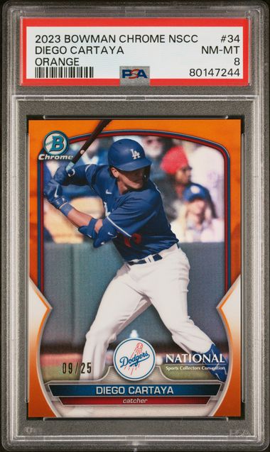 2023 Bowman Chrome BOWMAN CHROME NATIONAL ORANGE REFRACTOR #34 Diego Cartaya front