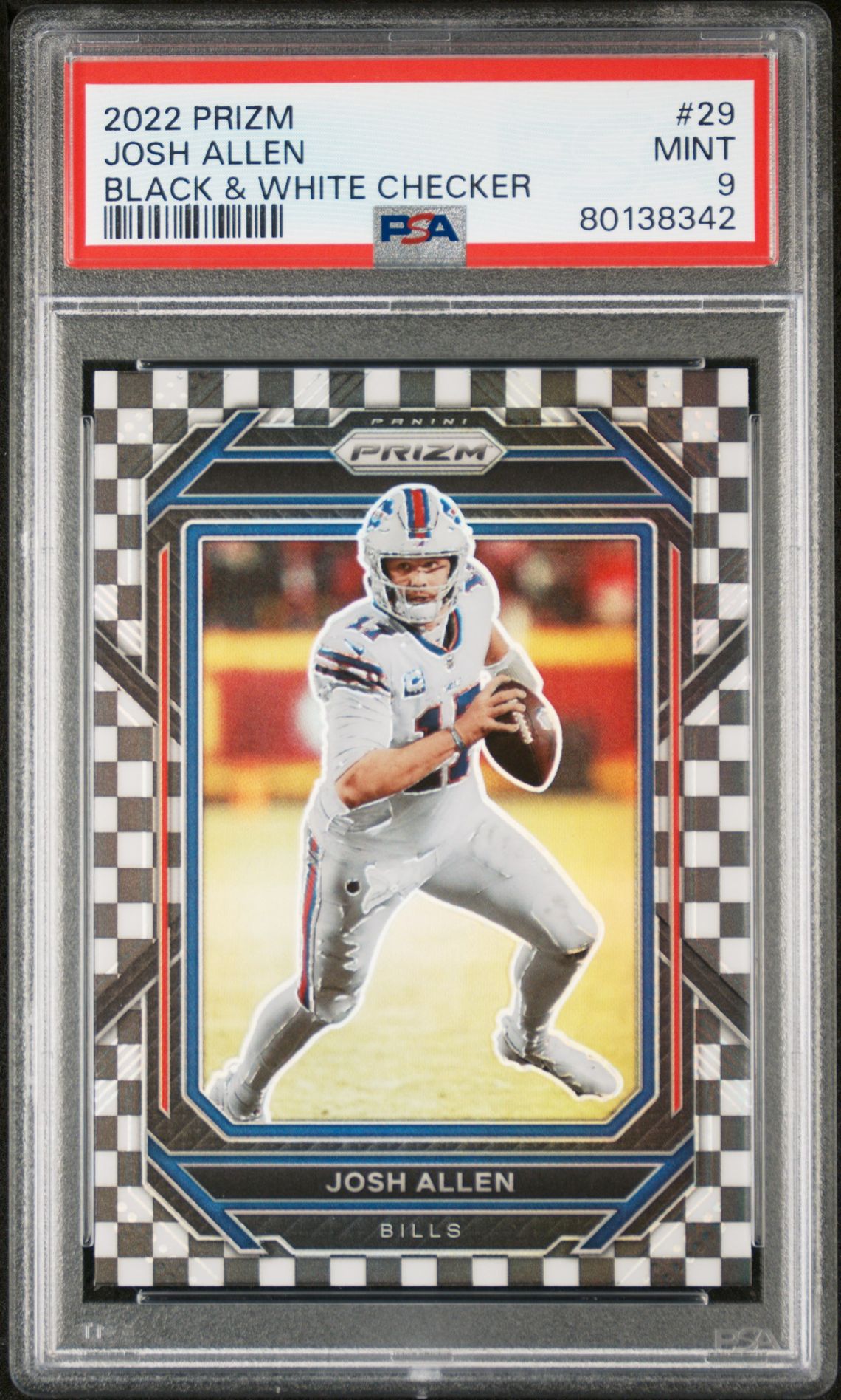 2022 Panini PANINI PRIZM BLACK & WHITE CHECKER #29 Josh Allen front