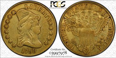 1799 $10 Large Stars Obverse VF25