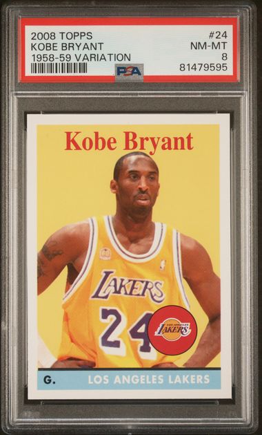 2008 Topps 1958-59 Variation #24 Kobe Bryant – PSA NM-MT 8 on