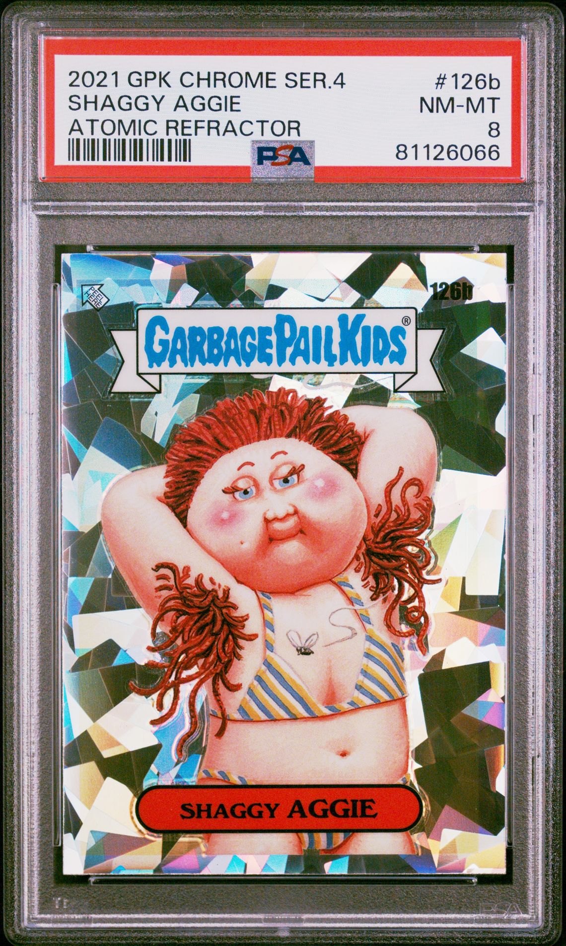 2021 Topps GARBAGE PAIL KIDS CHROME Atomic Refractor #126B Shaggy Aggie front