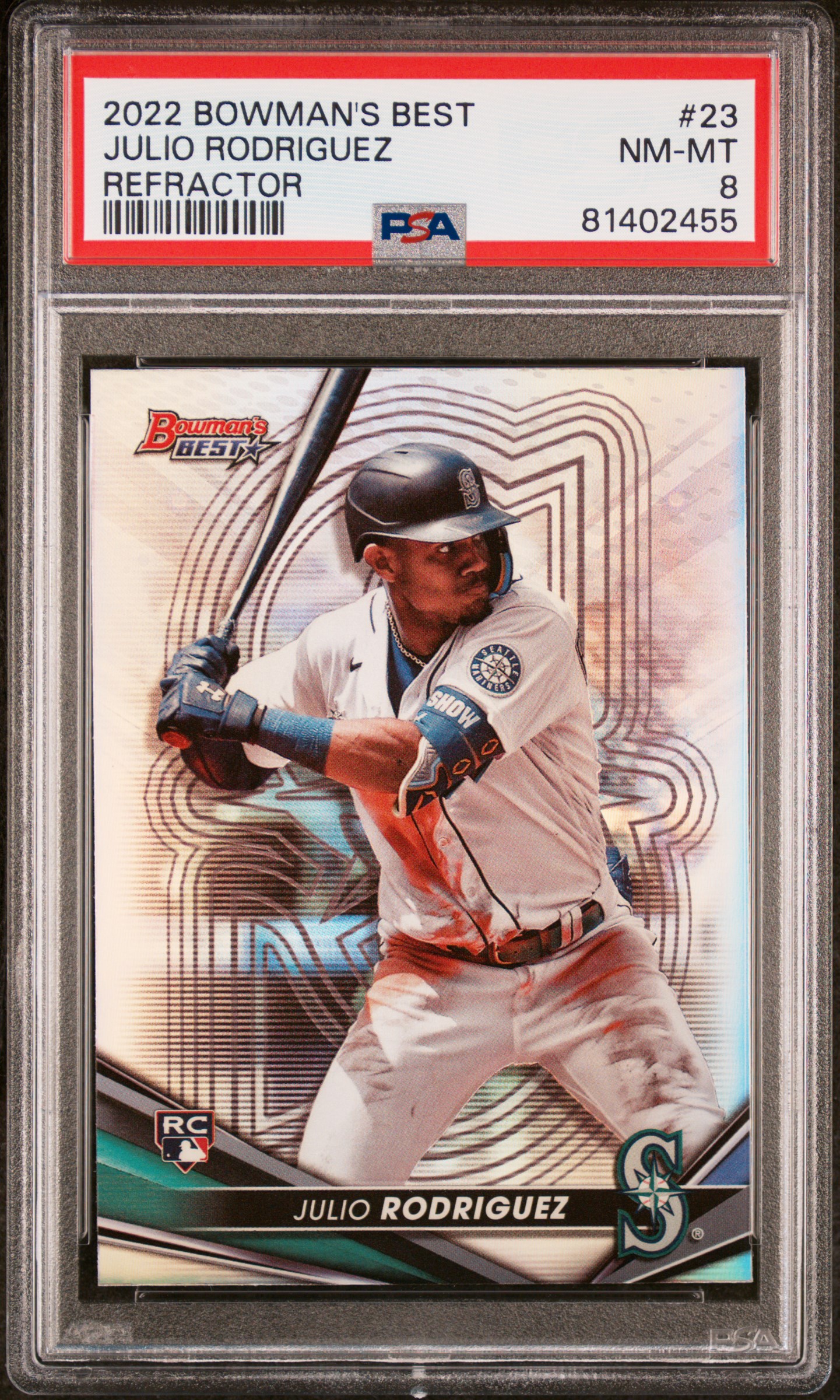2022 BOWMAN'S BEST #23 JULIO RODRIGUEZ REFRACTOR
