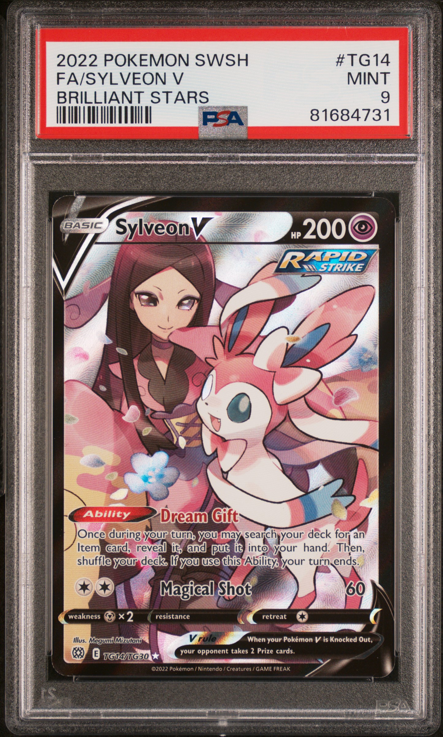 2022 POKEMON SWORD & SHIELD BRILLIANT STARS #TG14 FA/SYLVEON V BRILLIANT STARS