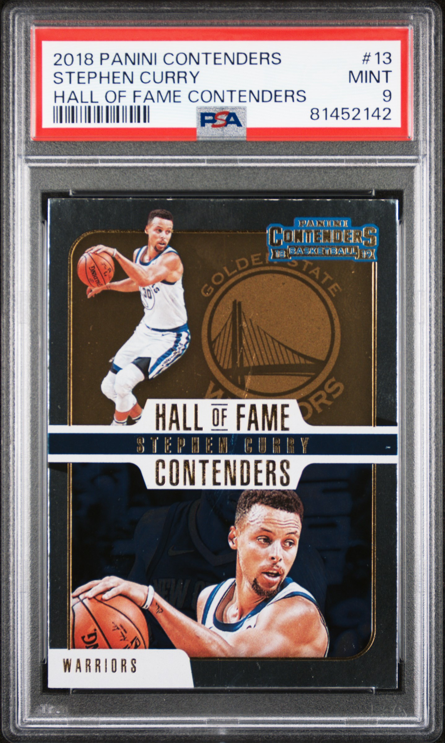 2018 PANINI CONTENDERS HALL OF FAME CONTENDERS #13 STEPHEN CURRY HALL OF FAME CONTENDERS