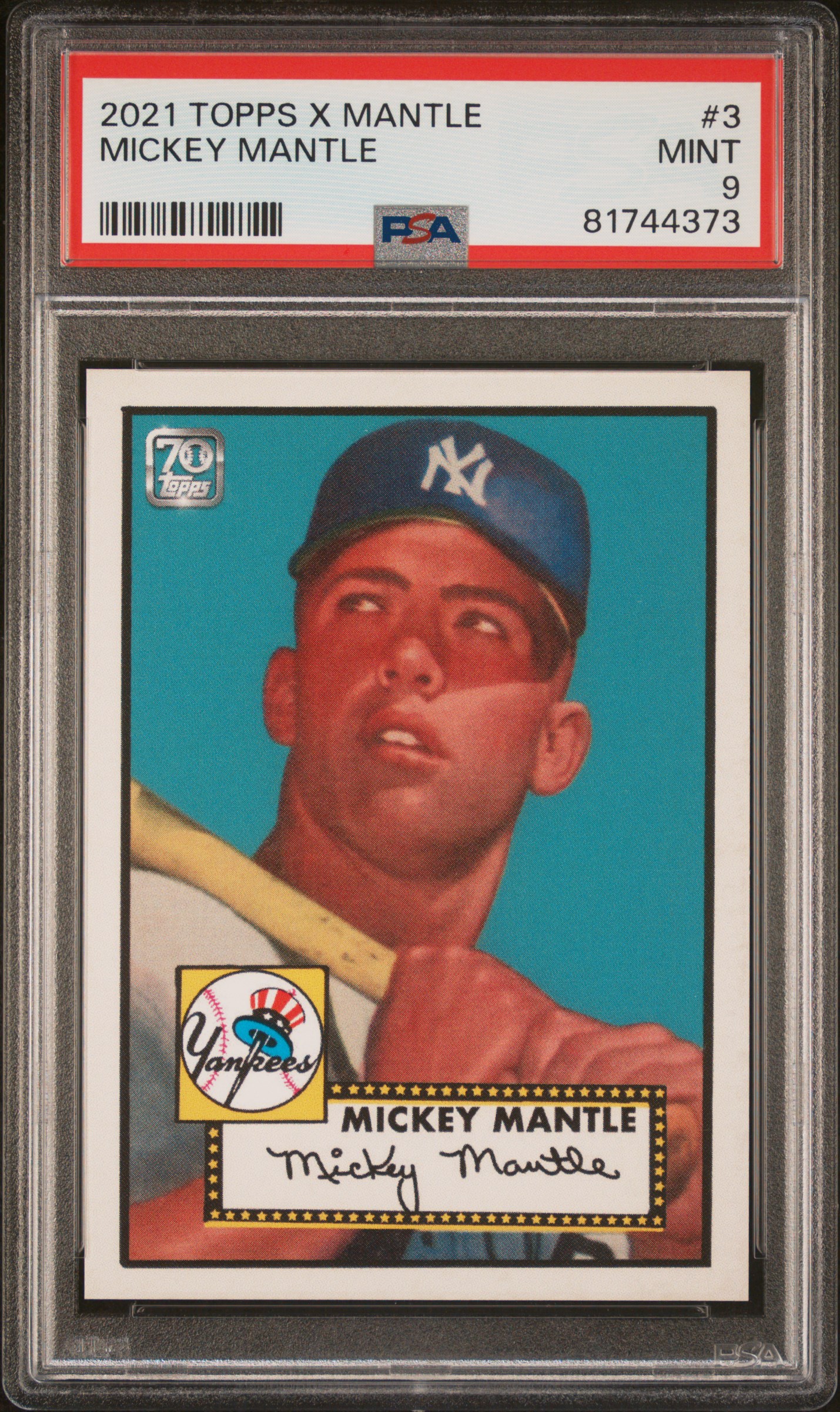 2021 TOPPS X MICKEY MANTLE COLLECTION #3 MICKEY MANTLE