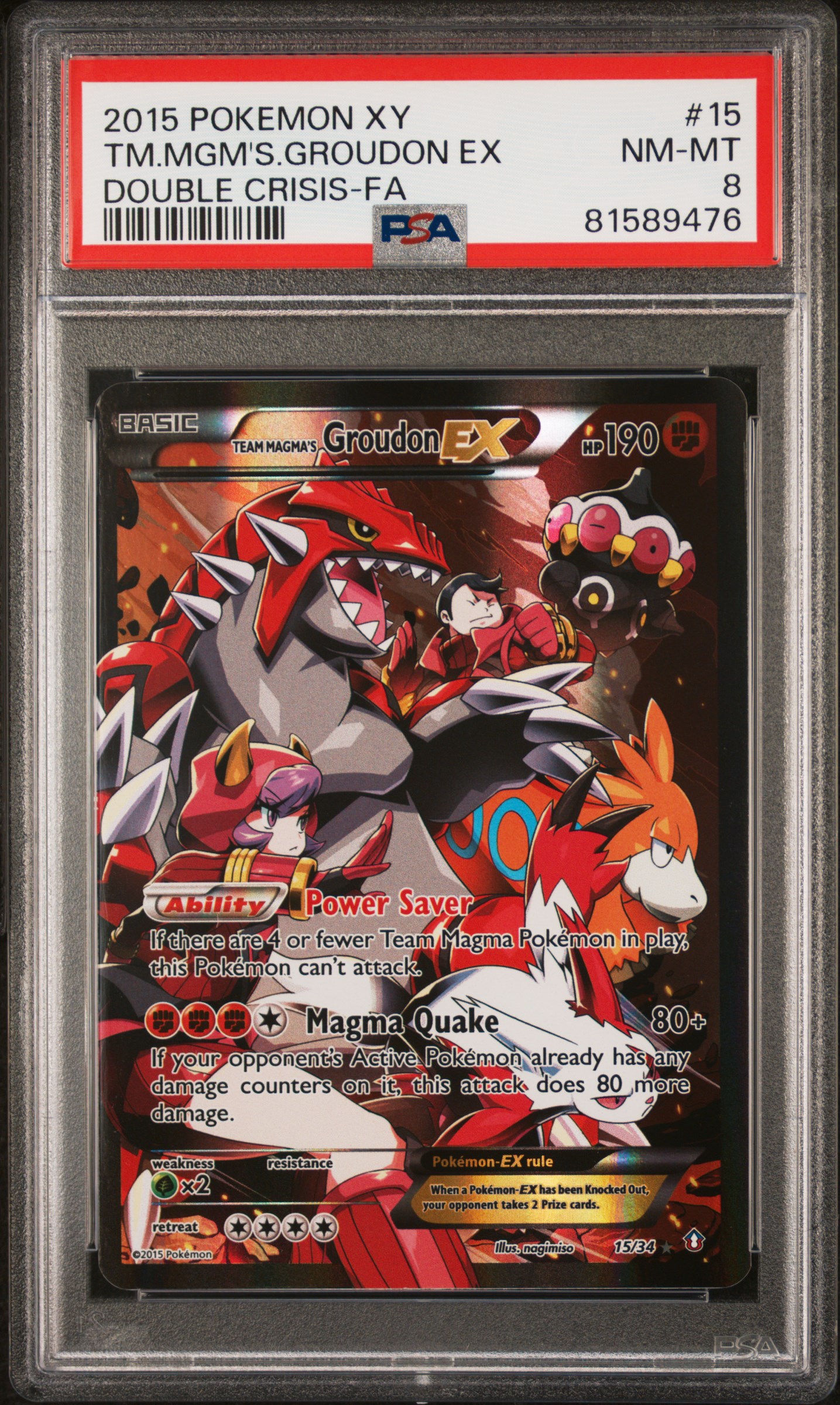 2015 POKEMON XY DOUBLE CRISIS #15 TM.MGM'S.GROUDON EX DOUBLE CRISIS-FA