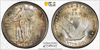 1917-D 25C Type 1 MS67FH