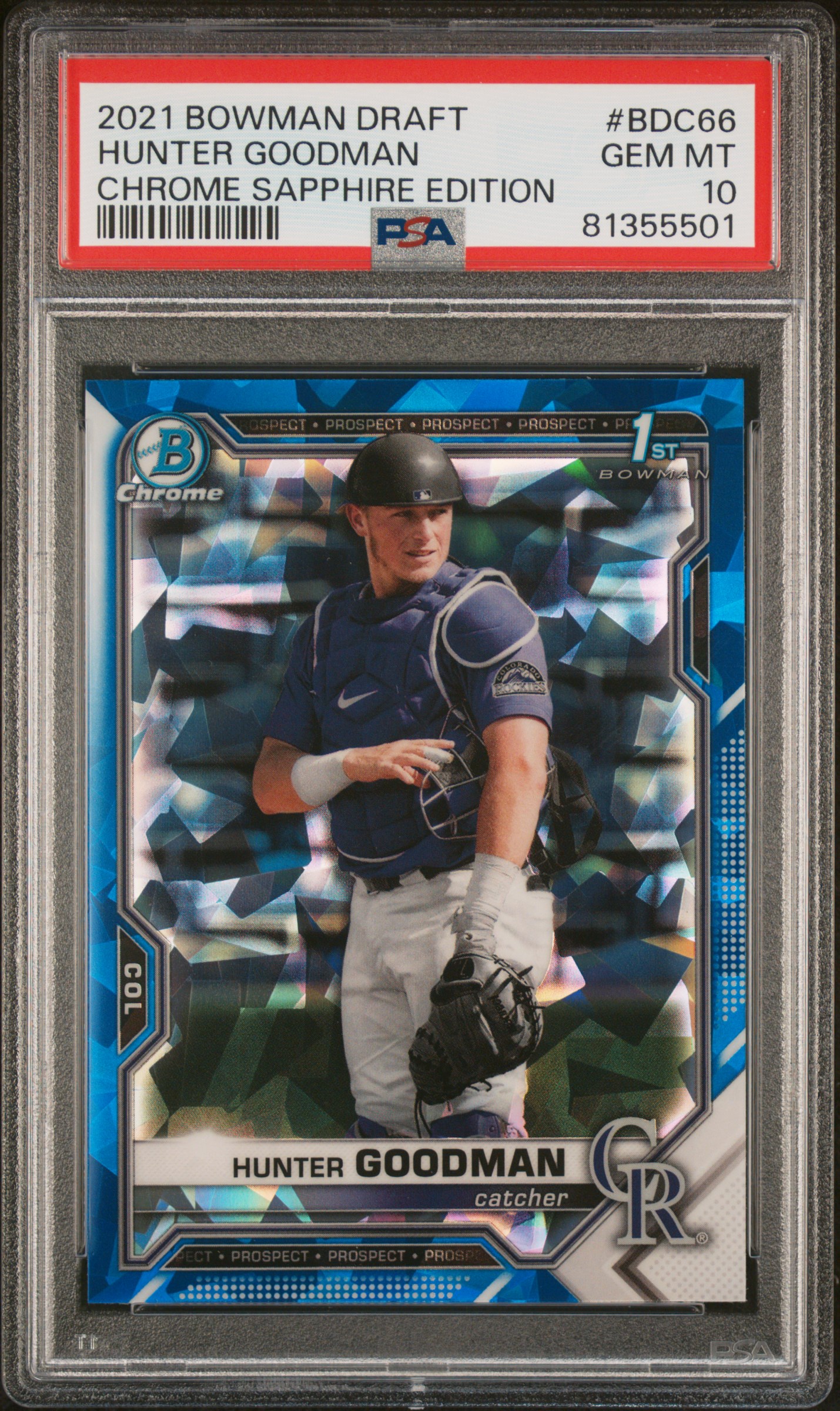 Hunter Goodman 2021 Bowman Draft Sapphire Edition #BDC-66 Chrome (1st ...