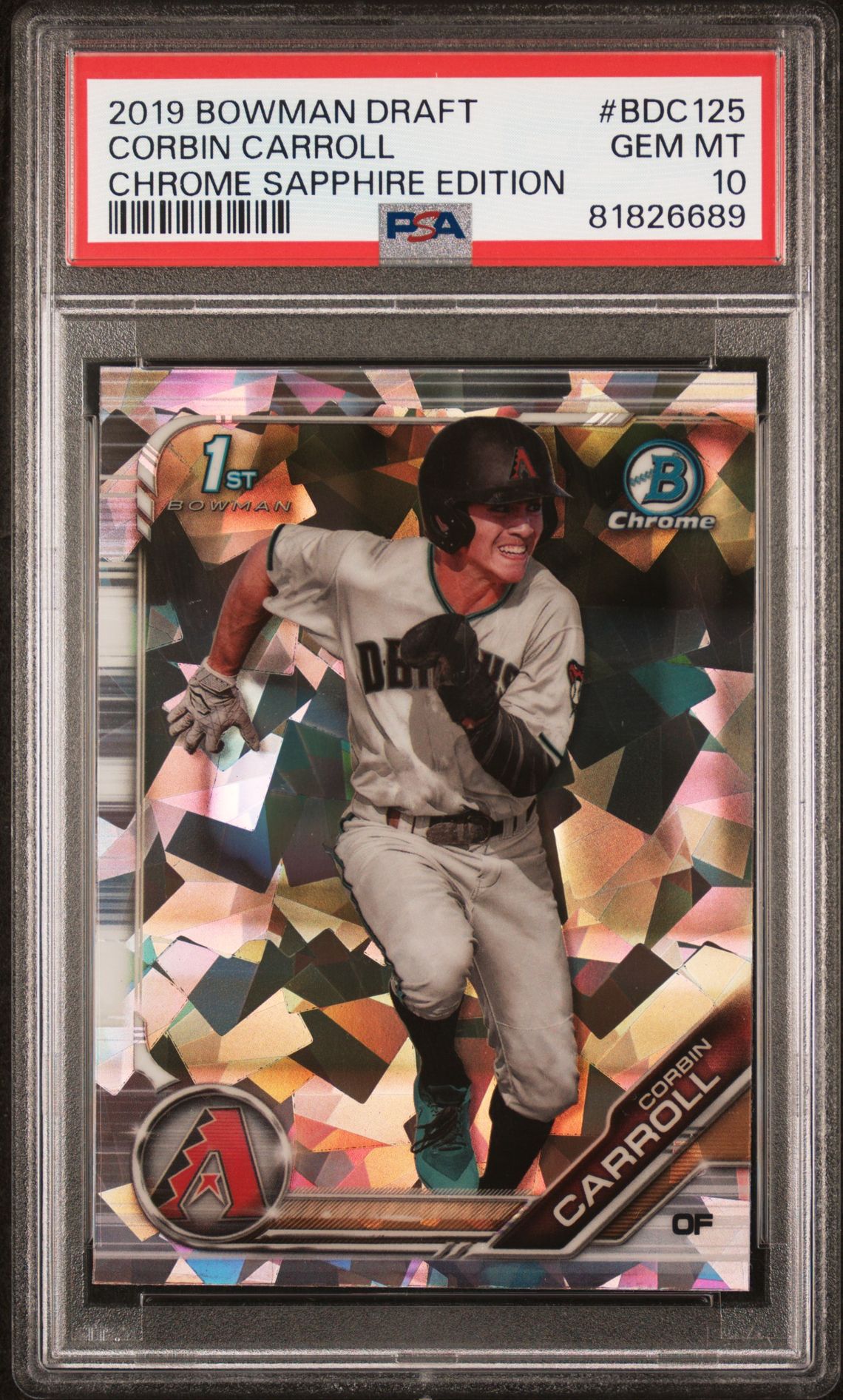 2019 Bowman BOWMAN DRAFT CHROME SAPPHIRE EDITION #BDC125 Corbin Carroll front