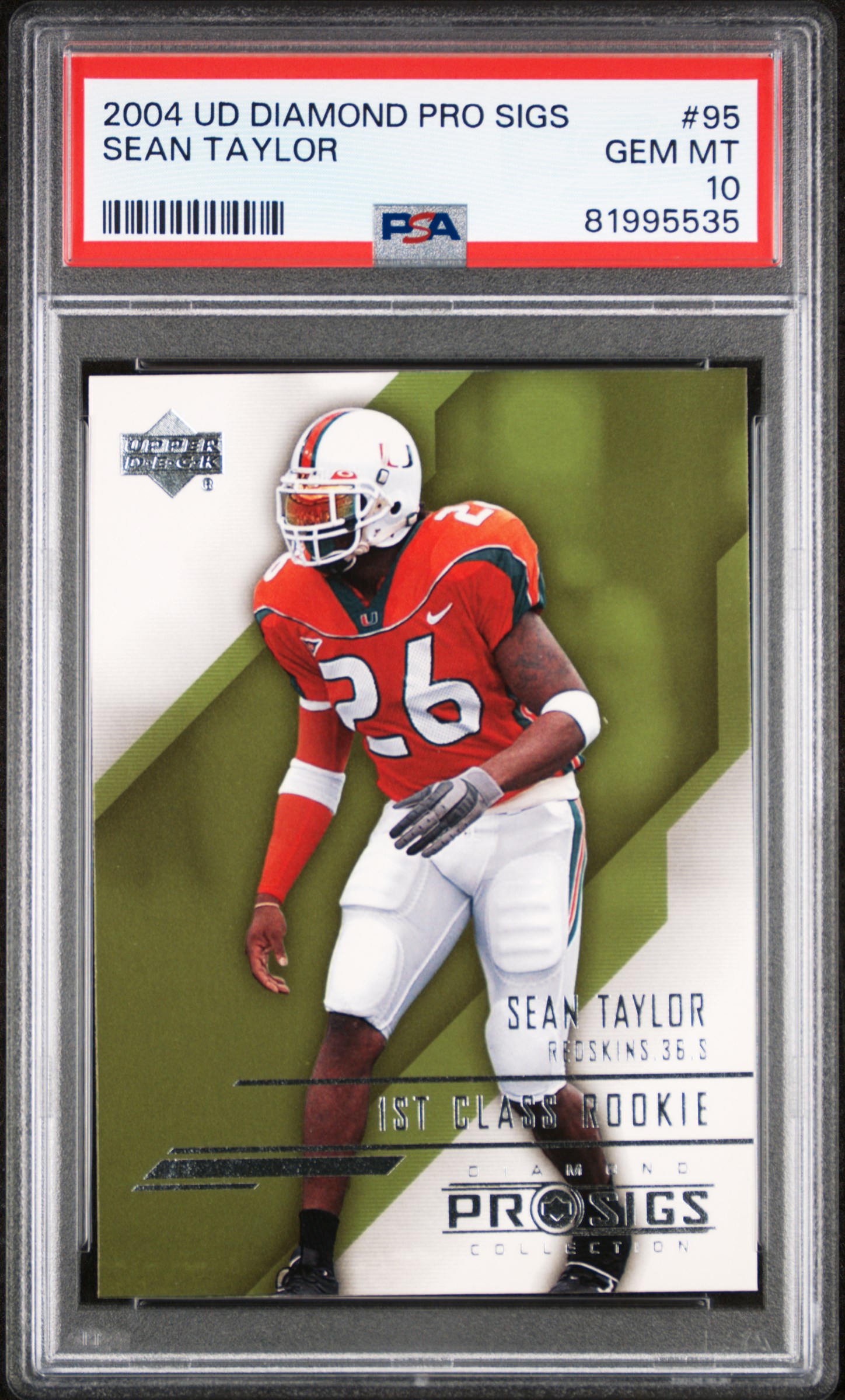 2004 UPPER DECK DIAMOND PRO SIGS #95 SEAN TAYLOR