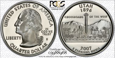2007-S 25C Utah Silver PR70DCAM