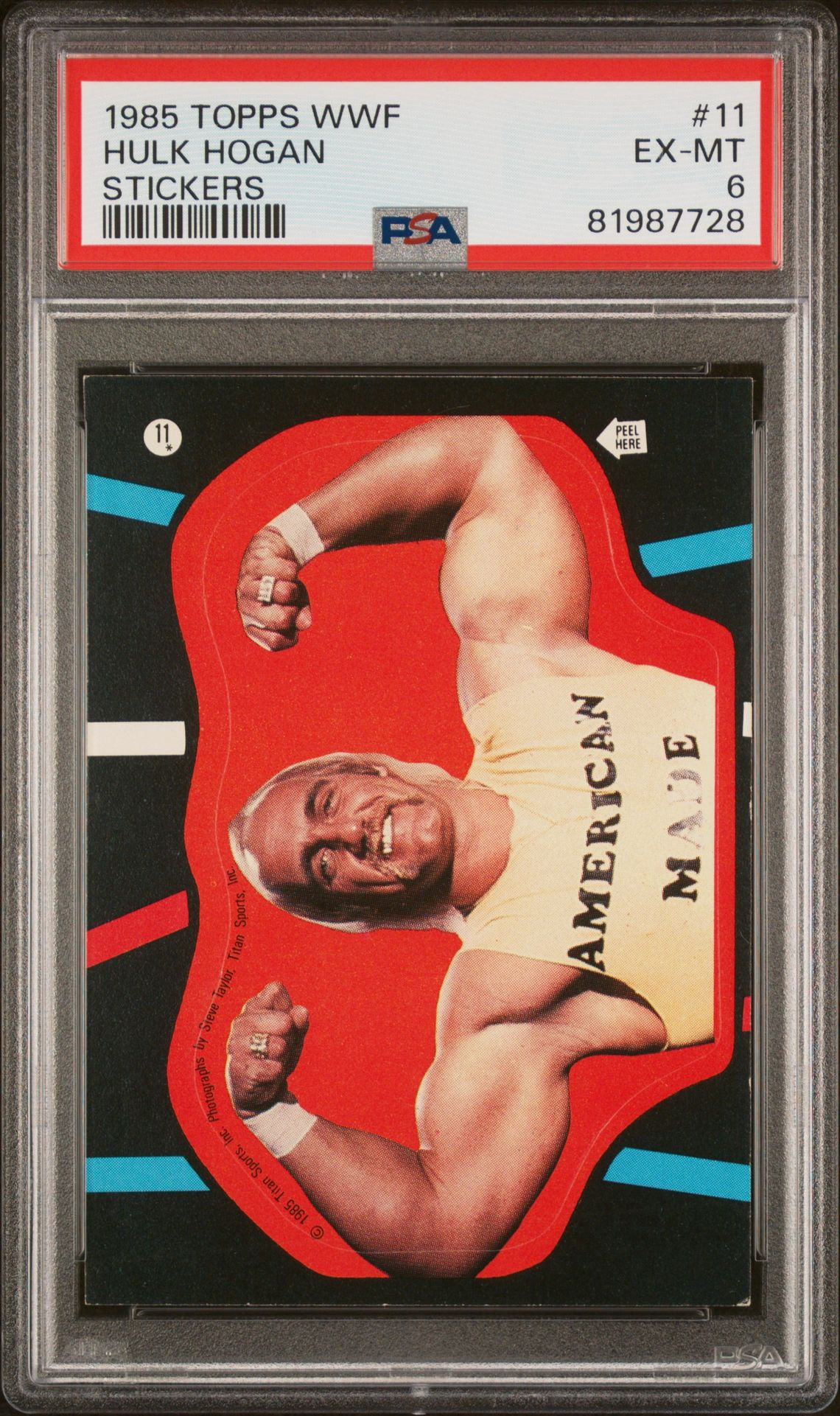 1985 Topps Wwf Stickers Hulk Hogan #11 (Stickers) Ex-Mt 6 front