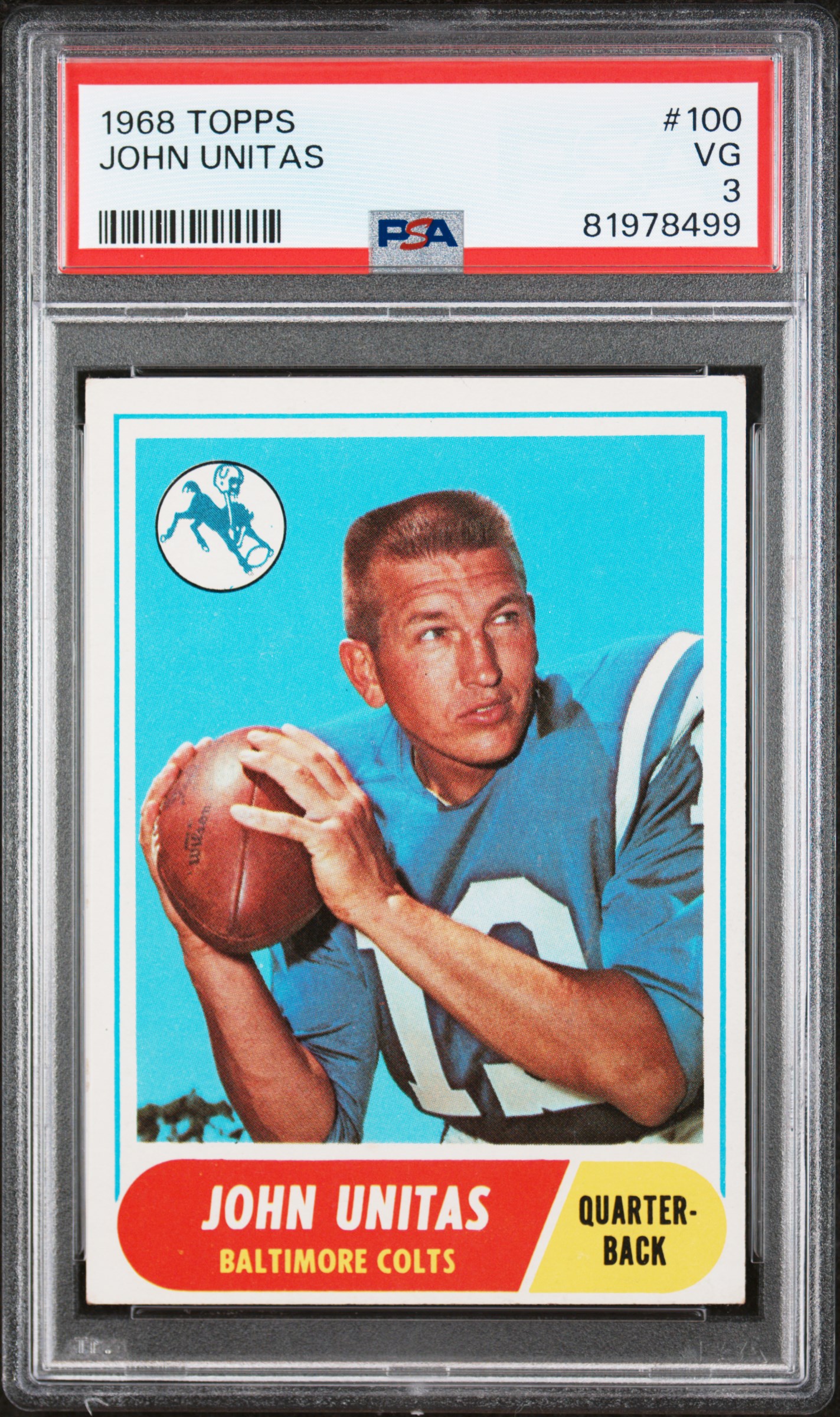 1968 TOPPS #100 JOHN UNITAS