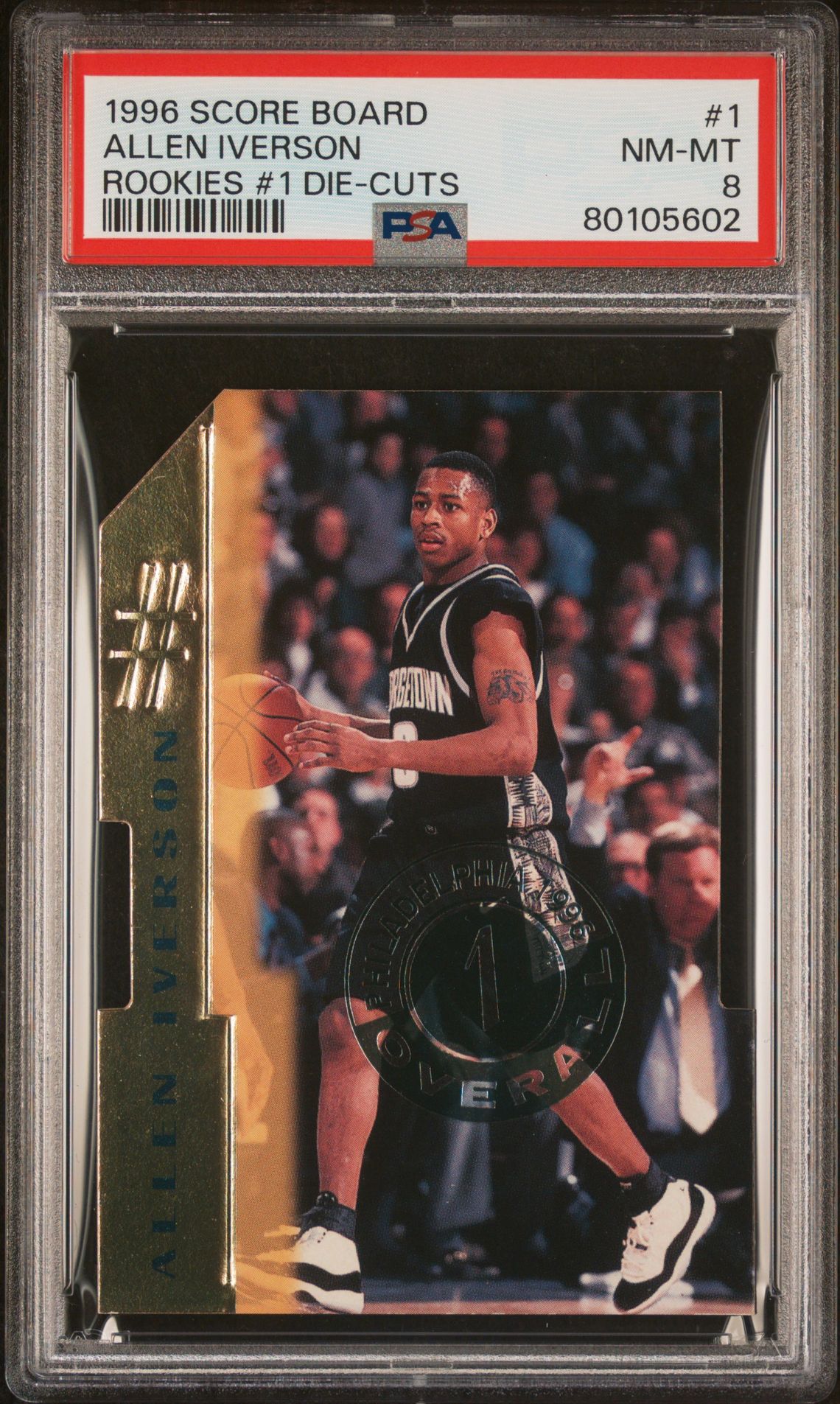 1996 Score SCORE BOARD BASKETBALL ROOKIES #1 DIE-CUTS #1 Allen Iverson front