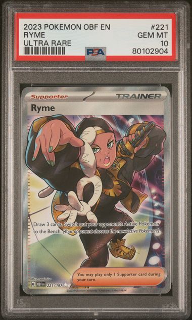 Pokemon Obsidian Flames - Poppy Ultra Rare Trainer Full Art #220/197 PSA 10  GEM