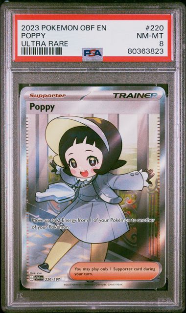 Pokemon Poppy 220/197 Full Art Trainer Obsidian Flames On Hand NM