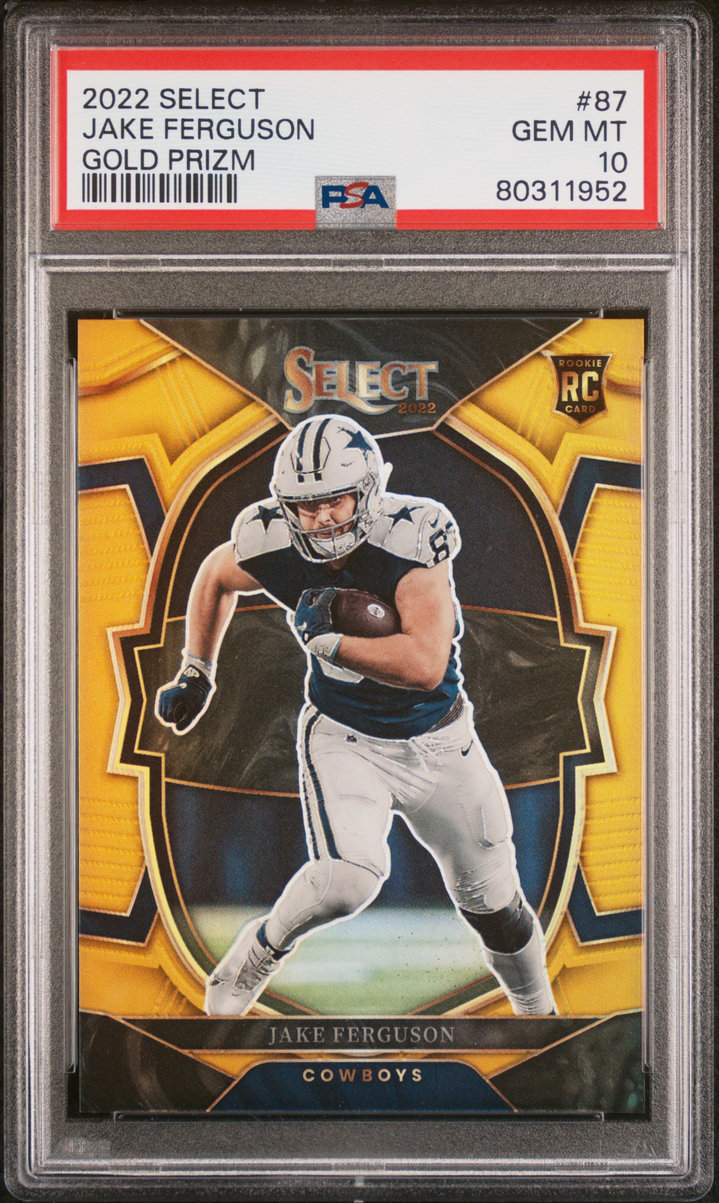 2022 Panini Select Gold Prizm #87 Jake Ferguson – PSA GEM MT 10